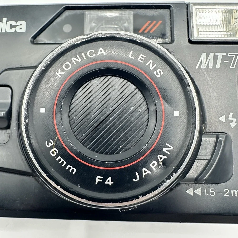 Konica MT-7 Black 36mm f/4 Lens Point‎ Shoot 35mm Film Camera